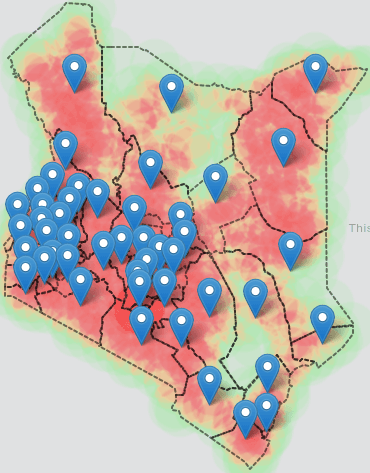 Geographic map of Kenya